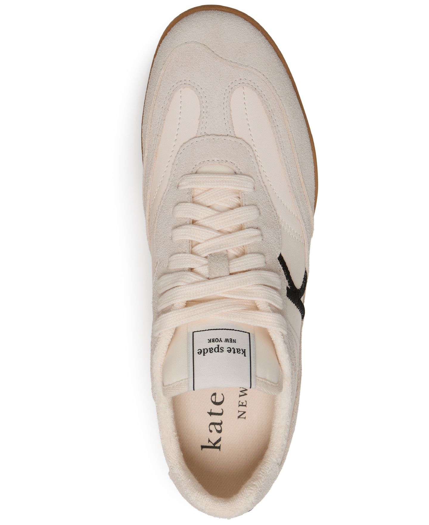 Женские кроссовки kate spade new york KS Drift Lace-Up, цвет: Кремовый / Чёрный — фото 4