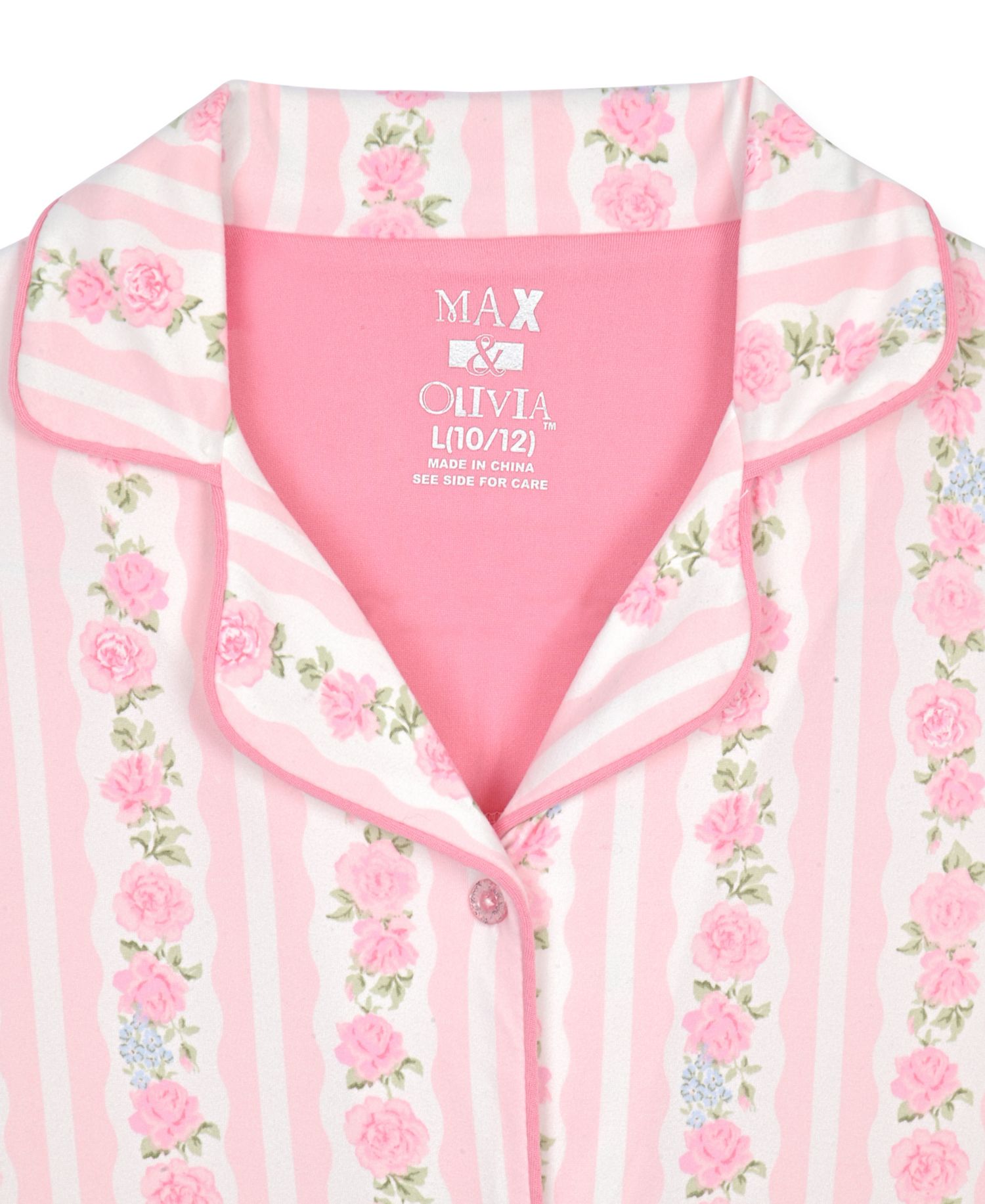 Big Girls' 6-16 Bow Trim Short Sleeve Top And Shorts Sleep & Play, with Scrunchie, 3-Piece Set
