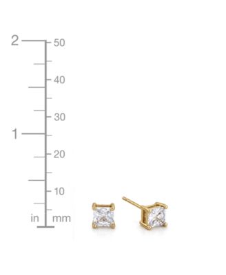 3-Pc. Set Silver Plated Square Cubic Zirconia Stud Earrings