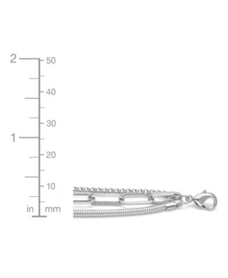 Triple Row 16" Chain Necklace in Silver Plate or Gold Plate