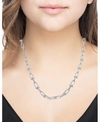 Fine Silver-Plated or 18K Gold-Plated Graduated Chain Link Necklace