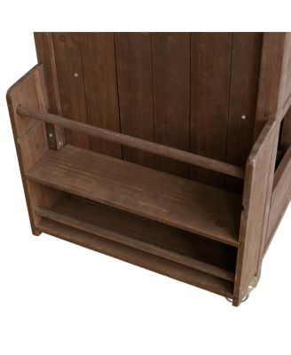 Farmhouse Rolling Outdoor Kitchen Cart Stainless Top