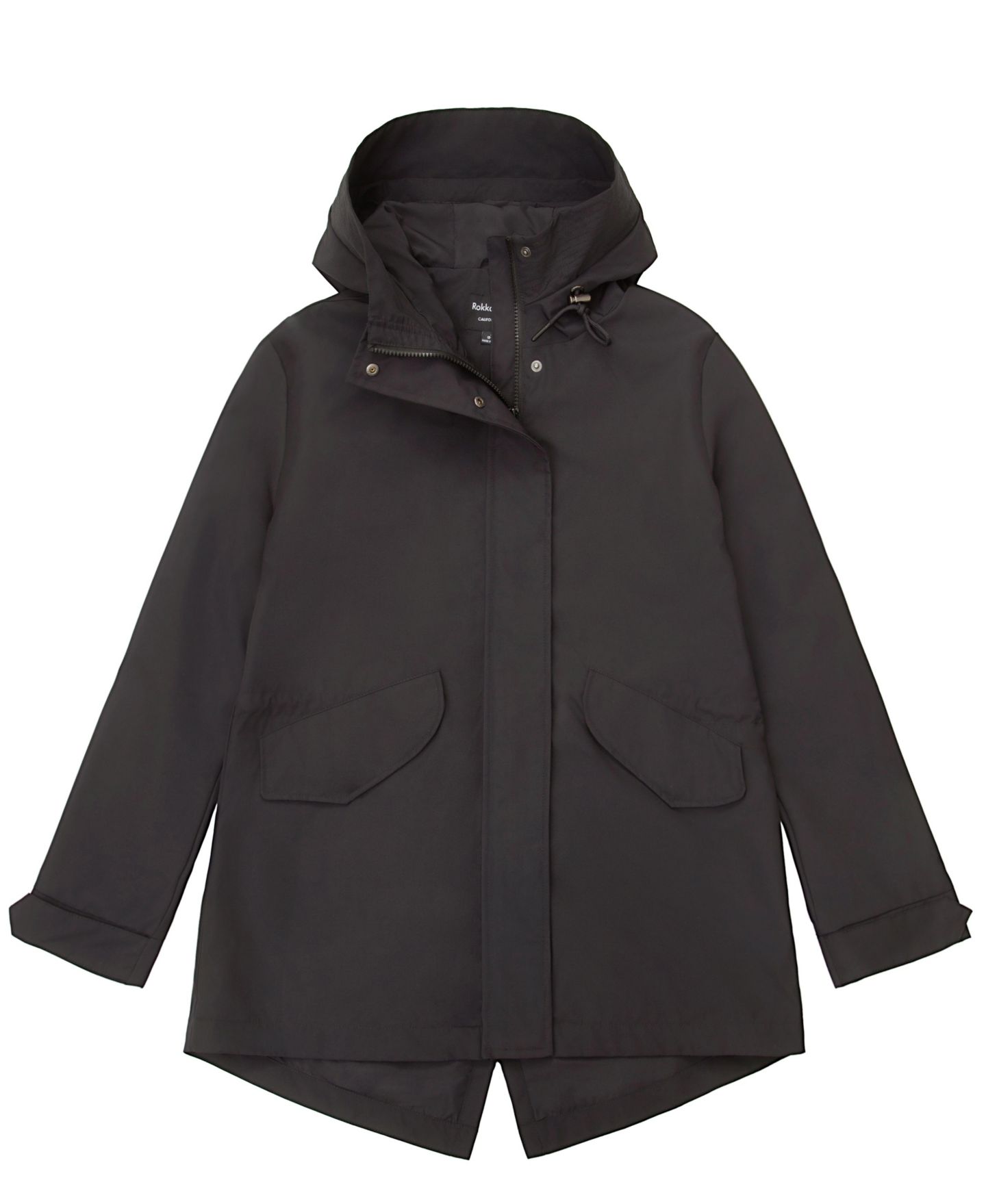 Женская куртка Rokka&Rolla Stand Collar Trench Coat Windbreaker, цвет: Чёрный — фото 11