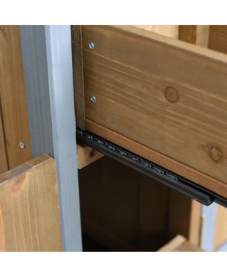 Farmhouse Rolling Outdoor Kitchen Cart Stainless Top