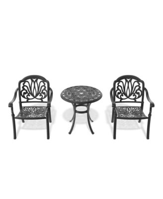 3-Piece Outdoor Bistro Table Set Cast Aluminum Patio Furniture Table Set