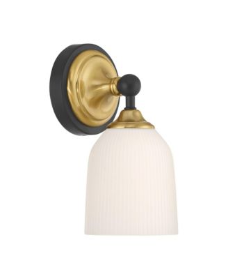Possini Euro Zaragoza 9 1/2" High Gold and Matte Black Wall Sconce