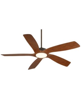 56" Mach-5 Bronze and Koa LED Ceiling Fan with 36" Rod