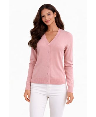Women's Merino Wool Light Weight Cardigan Ultra Soft Fine Gauge V Neck Sweaters