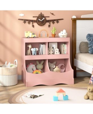 Toy Storage Organizer 4- Cubby Kids Bookcase for Toys and Books, 26.5" x 16" x 24.5"