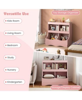 Toy Storage Organizer 4- Cubby Kids Bookcase for Toys and Books, 26.5" x 16" x 24.5"