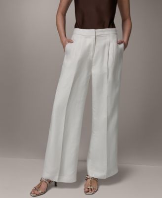 fitted drop waist dress pattern Nova Pleated Wide-Leg Pant in Ivory main image 0