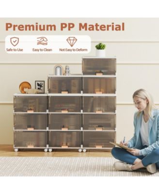 4-Cube Stackable Storage Bins with Detachable Wheels