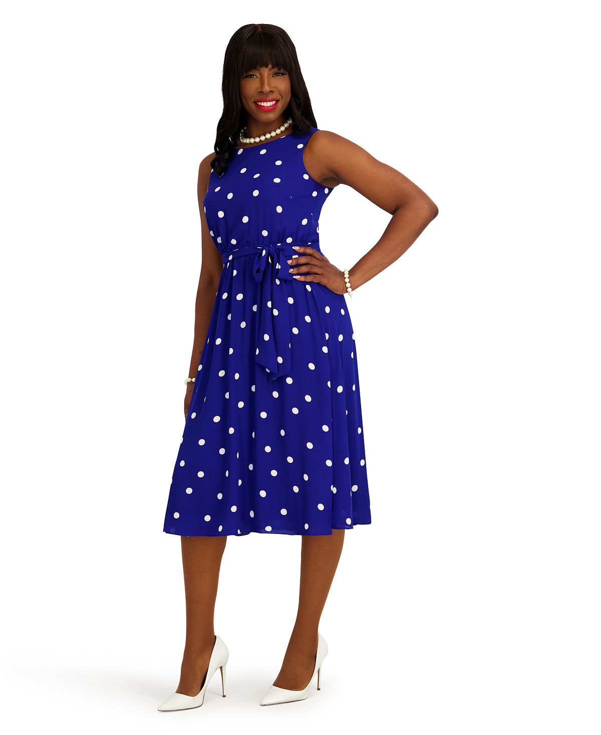 Kasper Women's Crewneck Sleeveless Dress view 2 — MAYCSS fashion products