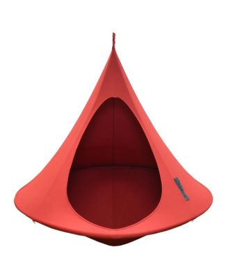 Double Cacoon Hanging Chair Indoor/Outdoor Polyester Canvas Hammock, Red