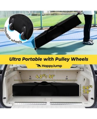 8x11 FT Professional Adjustable Volleyball Training Equipment, 3 Height Levels (6.5-8 FT) Includes Volleyball for Indoor/Outdoor Training