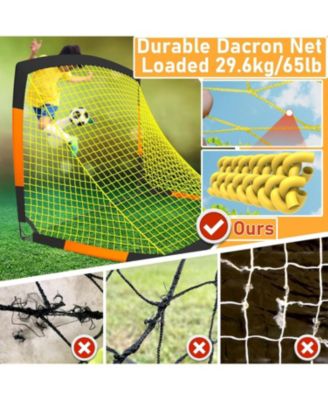 Soccer Goal 7'x5', 6.6 x3.3', 5'x3.6', 4'x3', 3'x2.2' Soccer Net for Kids Backyard