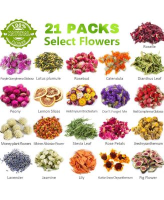 21 bags Dried Flowers Herbs Kit for Candle Soap Making