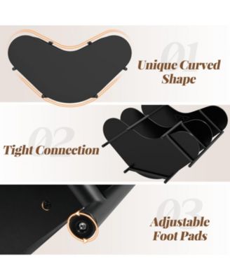 3-Tier Liquor Bar Table with Stemware Racks and Storage Shelves