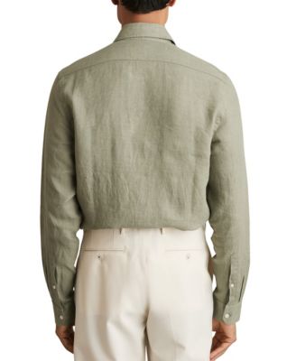 Men's Linen Cutaway Collar Regular Fit Shirt