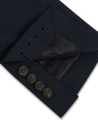 Men's Tailored-Fit Double-Breasted Textured Suit Blazer