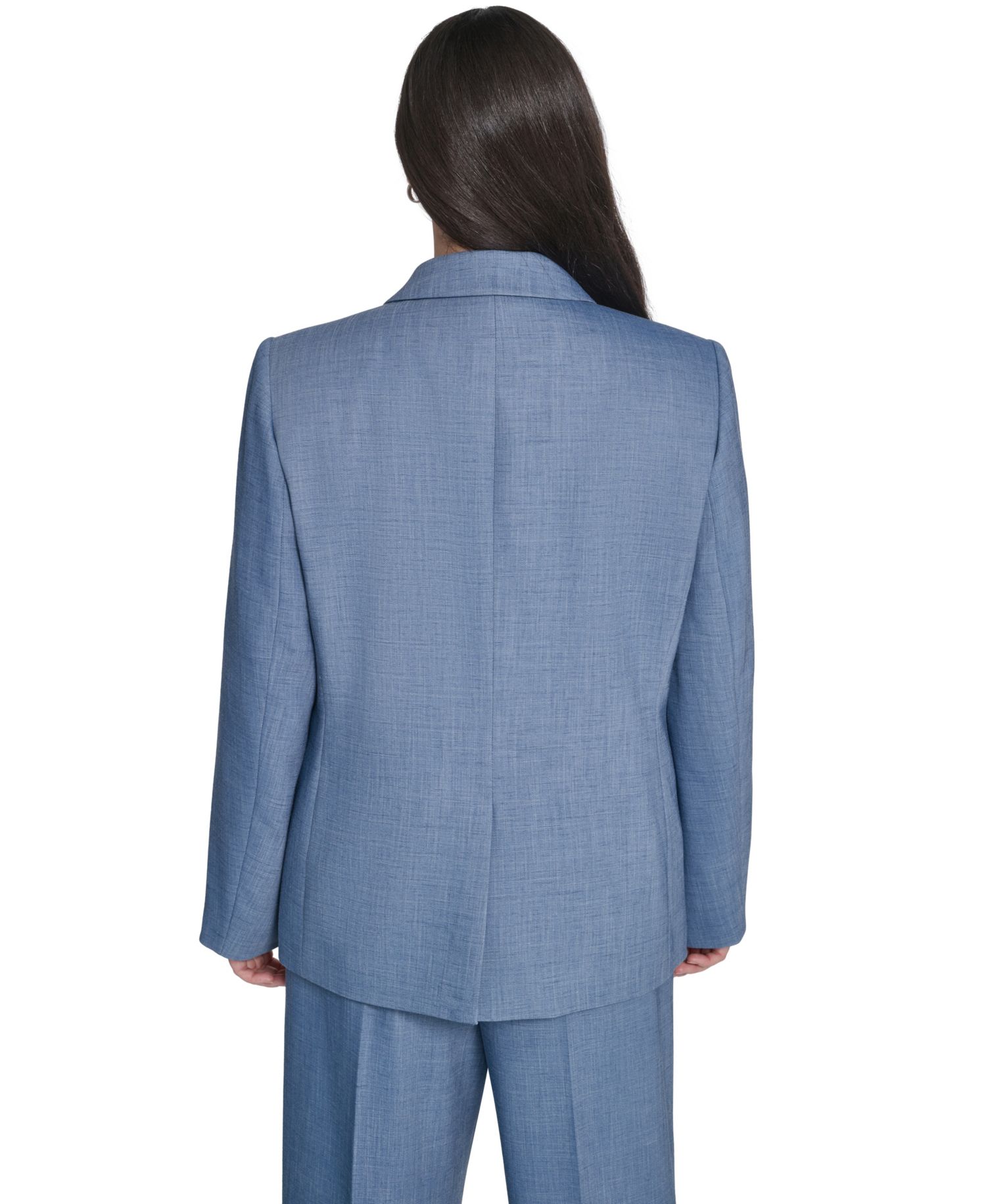 Plus Size One-Button Notch Collar Blazer