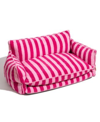 Striped Faux Lambswool Double Layer Pet Sofa Bed