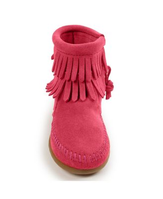 Big Girls Kids' Suede Double Fringe Side Zip Boots