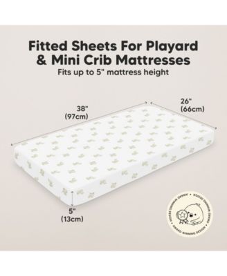 Mini Crib Sheets for Baby Girls, Boys, 2-Pack Soothe Pack and Play Sheets Fitted, Pack N Play Mattress Sheet