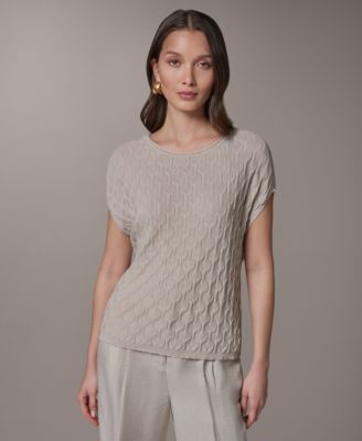 Women's Short-Sleeve Scoop Neck Sweater