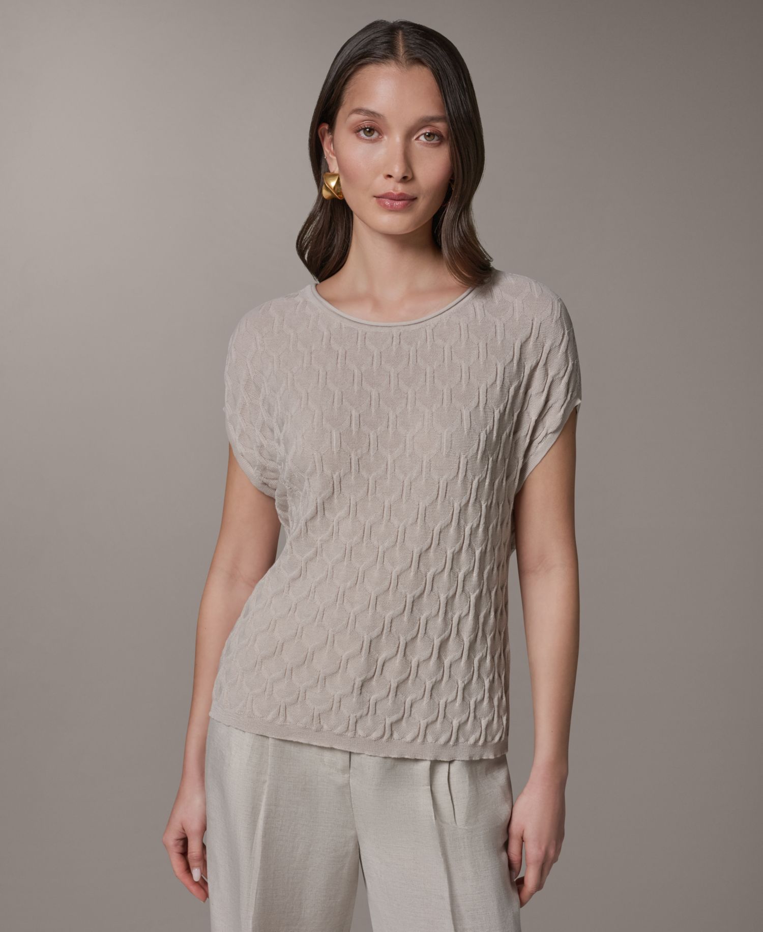 Women's Short-Sleeve Scoop Neck Sweater