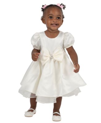  Baby Girls' Satin Dress and Bloomer, 2-Piece Set