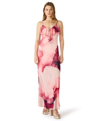 Women's Printed V-Neck Maxi Dress