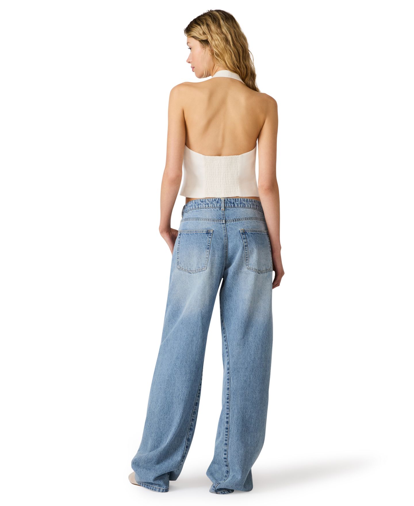 Женский жилет Steve Madden Cropped Linen Blend, цвет: Облачный — фото 5