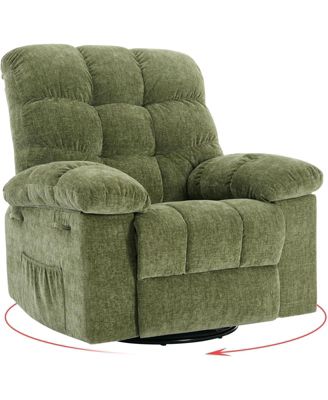 Rocking Recliner Chair,360degree(s) Swivel,30degree(s) Rocking,135degree(s) Tilt,Chenille Upholstery