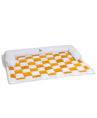Cream Square Plaid Cozy Dog Mat Furniture Protector Cover