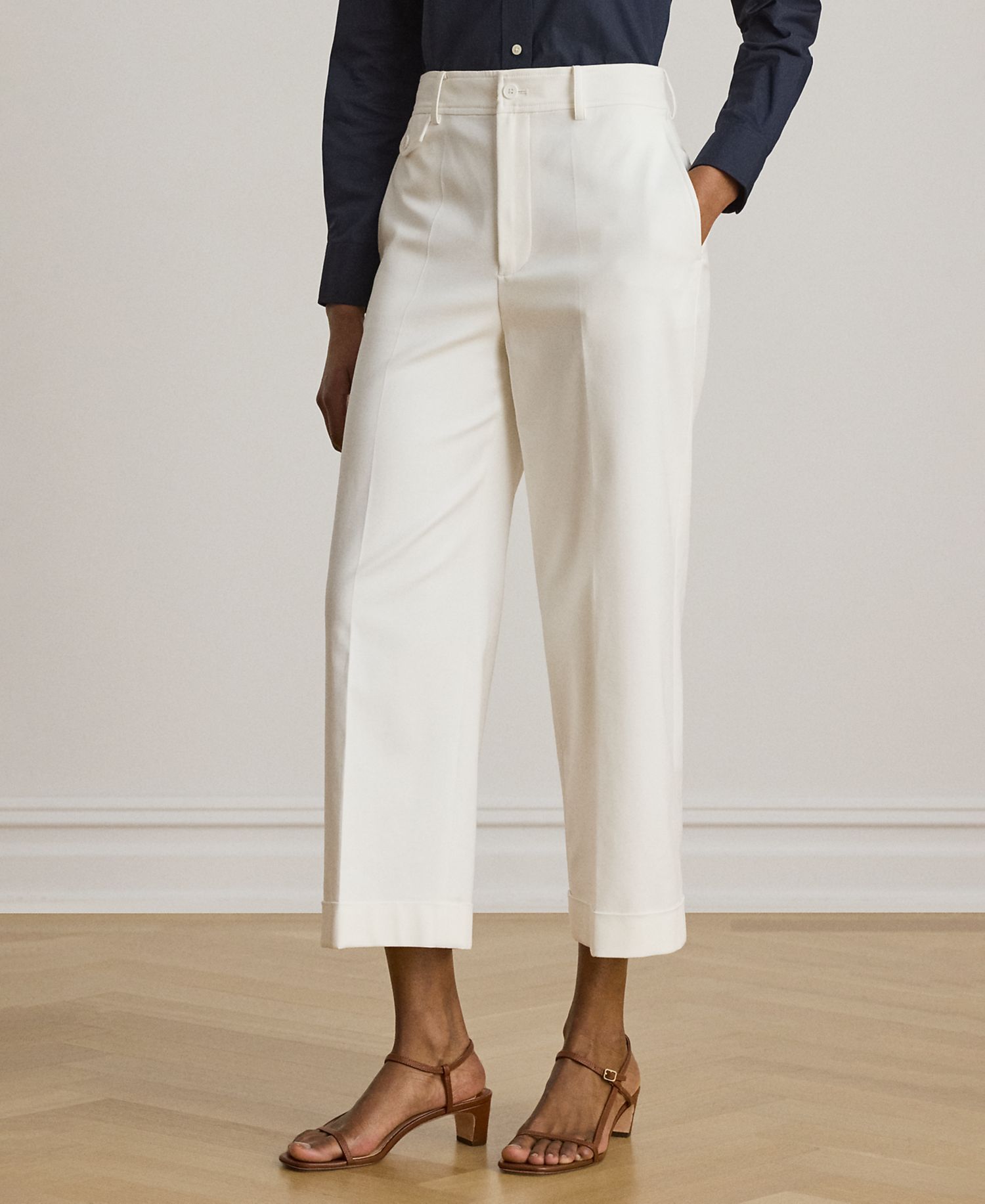 Petite Cropped Wide-Leg Pants