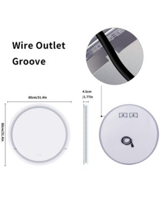 56"x28" Large Lighted Wall Mounted Mirror 3 color Dimmable Makeup Mirror