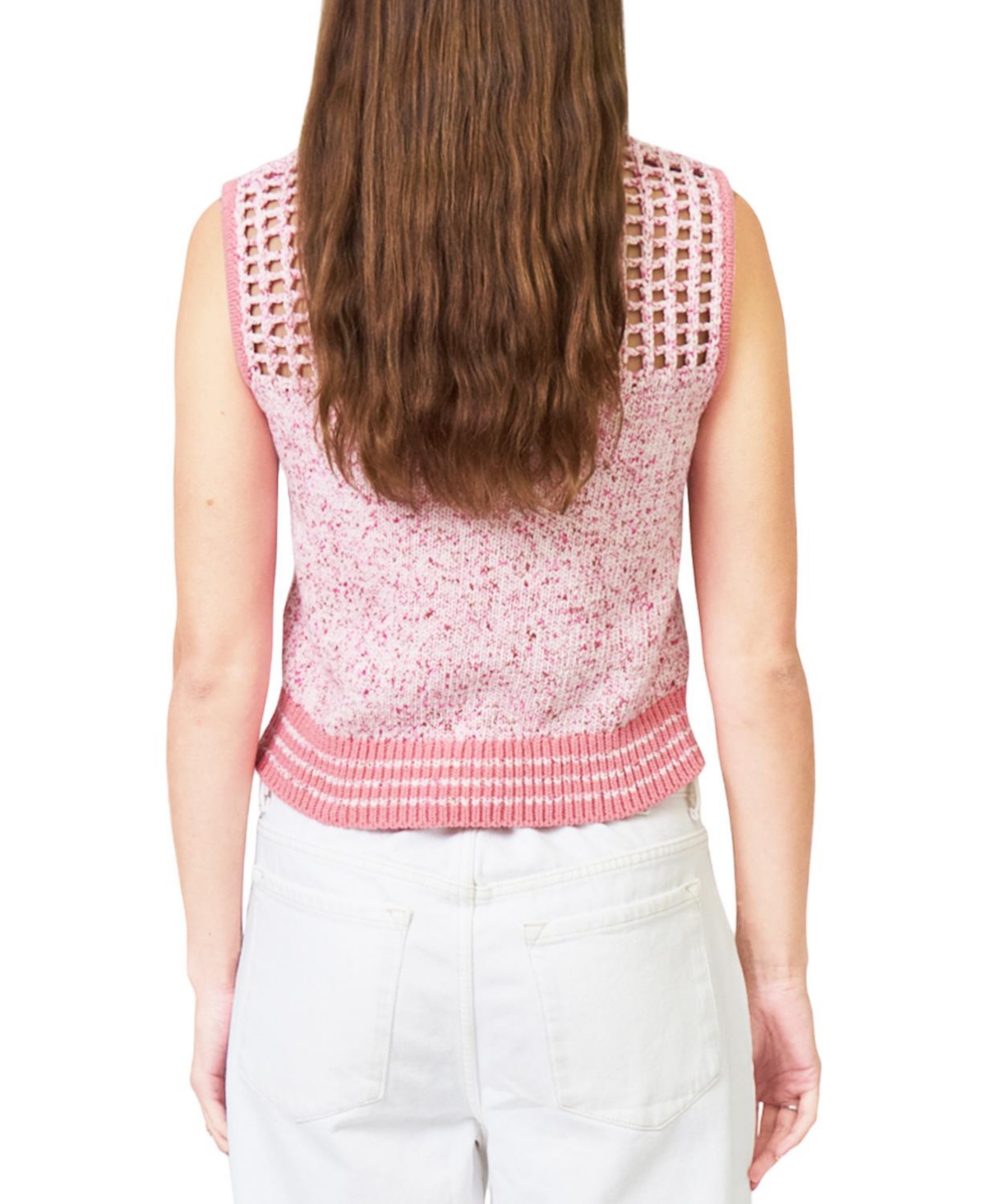 Central Park West Women's Clover Sleeveless Mesh Polo