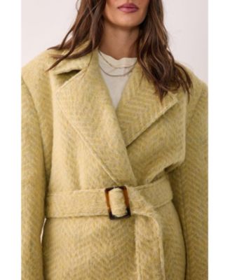 Women's Double Breasted Brushed Herringbone Coat