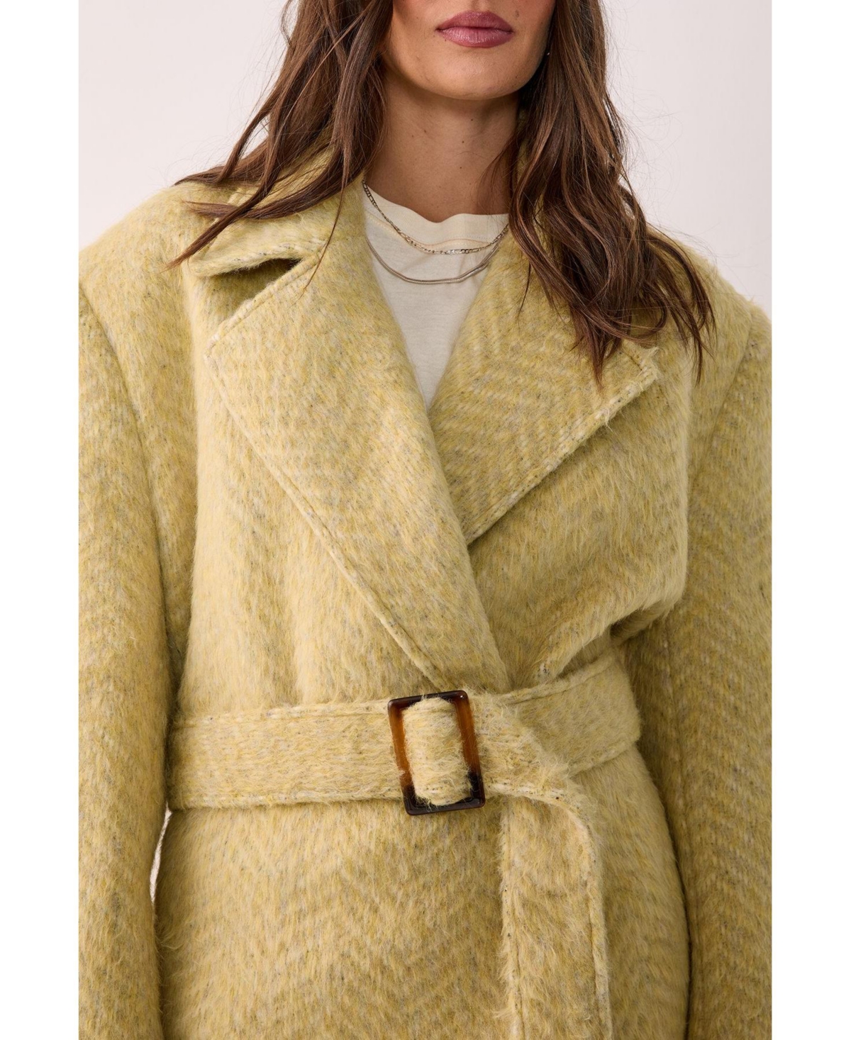 Nasty Gal Women's Double Breasted Brushed Herringbone Coat