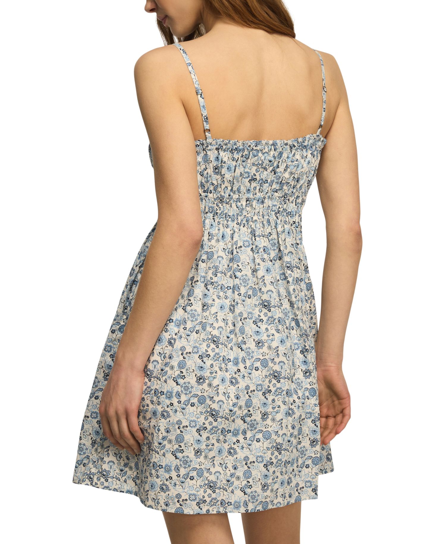 Women's Floral Sweetheart Neck Mini Dress