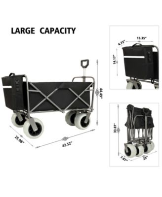 500lbs Beach Utility Carts w/ Cooler Bag & Liner Set
