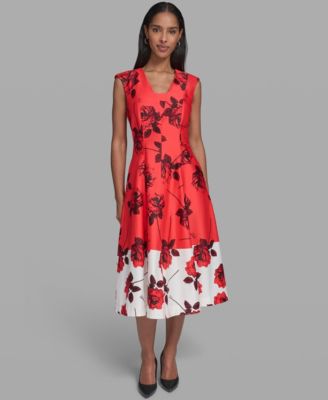 Women's Printed Sleeveless V-Neck Dress