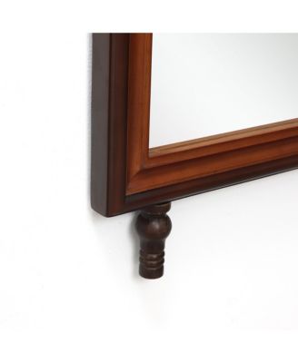 Modern 43.3" Tall Rounded Rectangle Wall Mirror with Pine Wood Frame