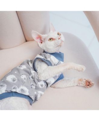 Hairless Cat Cotton T-shirts Sleeveless Round Collar Pet Clothes for Sphynx Devon Rex Small Dogs