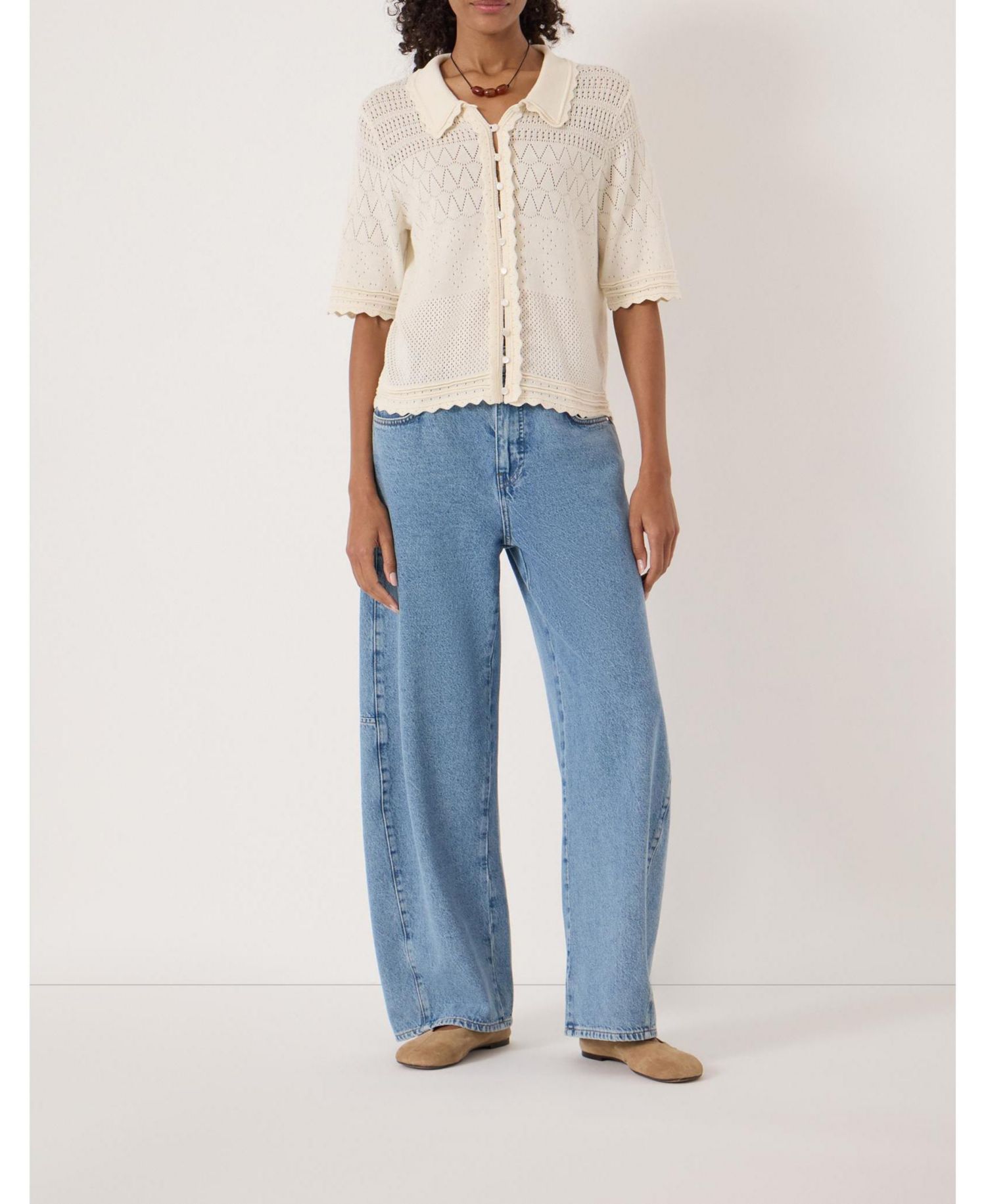 Women's Pointelle Cotton Cardigan