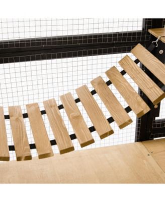 Fir Wood Outdoor Cat Enclosure With Sleeping House Jumping Platforms And Secure Doors