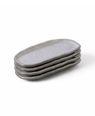 Stoneware Shallow Oval Platters, Set of 4