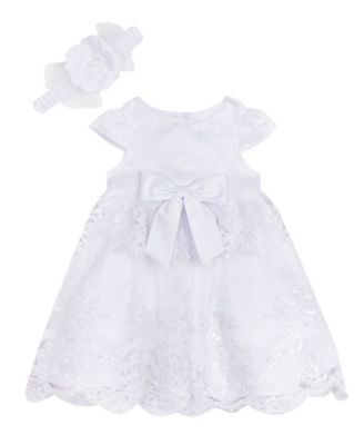 Baby Girls' Cap Sleeve Dress with Headband