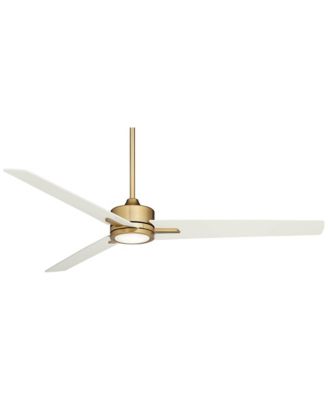 60" Monte Largo Soft Brass LED Ceiling Fan with 24" Downrod